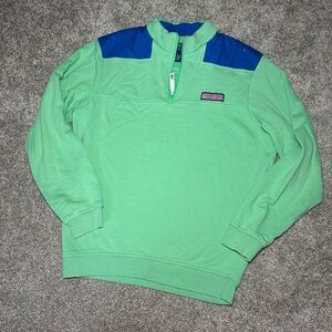 Vineyard Vines Green and Blue Zip-Up Sweater